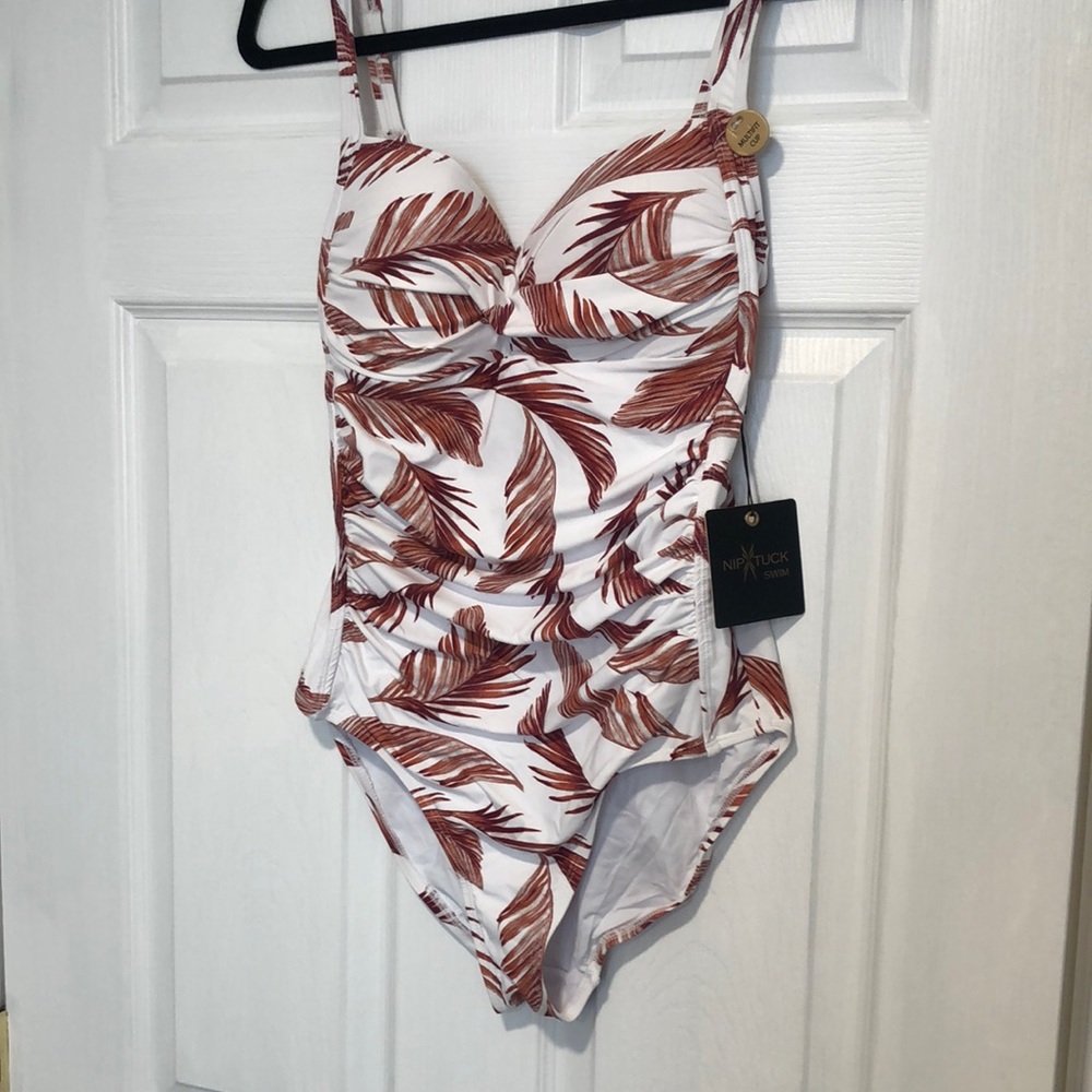 Nip Tuck Swim Twist Front Design Tummy Control One Piece Swimsuit